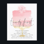 Prospectus 11,4 Cm X 14,2 Cm PAPER Pink Cake Script 21st Birthday Invitation<br><div class="desc">PAPER Pink Cake Script 21st Birthday Invitation. A great value PAPER (not card) alternative WITHOUT ENVELOPES at SMALLER size 4.5” x 5.6” and at a budget price. (Standard A6 envelopes are the nearest size to fit). Twenty First is in a set handwritten style with the details beneath overlaid onto a...</div>