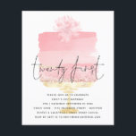 Prospectus 11,4 Cm X 14,2 Cm PAPER Pink Cake Script 21st Birthday Invitation<br><div class="desc">PAPER Pink Cake Script 21st Birthday Invitation. A great value PAPER (not card) alternative WITHOUT ENVELOPES at SMALLER size 4.5” x 5.6” and at a budget price. (Standard A6 envelopes are the nearest size to fit). Twenty First is in a set handwritten style with the details beneath overlaid onto a...</div>