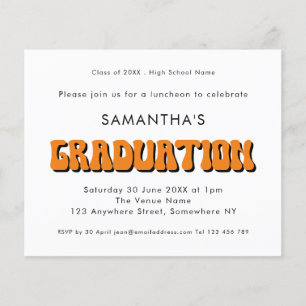 Prospectus 11,4 Cm X 14,2 Cm PAPER Retro Vintage Orange Photo Graduation Party