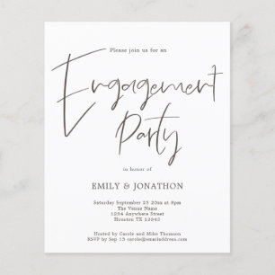 Prospectus 11,4 Cm X 14,2 Cm PAPER Script manuscrit Engagement Invitation de pa