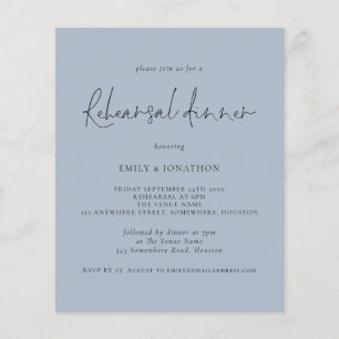 Prospectus 11,4 Cm X 14,2 Cm PAPIER Dîner de répétition Mariage Invitation bl