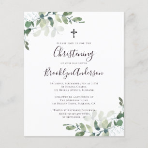 Prospectus 11,4 Cm X 14,2 Cm PAPIER Eucalyptus Vert Écalyptus Invitation Christ