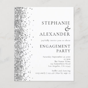Prospectus 11,4 Cm X 14,2 Cm PAPIER Invitation de la partie Engagement Partie