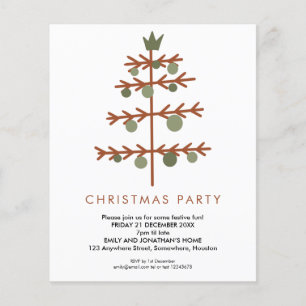 Prospectus 11,4 Cm X 14,2 Cm PAPIER Invitation simple pour une fête de Noël a