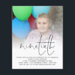 Prospectus 11,4 Cm X 14,2 Cm PAPIER | Photo Overlay Script 90th Birthday Invita<br><div class="desc">Une alternative PAPER (pas de carte) de grande valeur SANS ENVELOPPES à la taille plus petite 4, 5" x 5, 6" et à un prix réduit. (Les enveloppes A6 standard sont la taille la plus proche à adapter). Photo Overlay Script 90th Birthday Invitation. Un design minimaliste pour la fête du...</div>