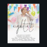 Prospectus 11,4 Cm X 14,2 Cm PAPIER| Script Photo 80th Birthday Party Invitatio<br><div class="desc">Une alternative PAPER (pas de carte) de grande valeur SANS ENVELOPPES à la taille plus petite 4, 5" x 5, 6" et à un prix réduit. (Les enveloppes A6 standard sont la taille la plus proche à adapter). Script Photo 80th Birthday Party Invitation. Moderne minimaliste pour votre fête du quatre-vingtième...</div>