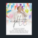 Prospectus 11,4 Cm X 14,2 Cm PAPIER| Script Photo 80th Birthday Party Invitatio<br><div class="desc">Une alternative PAPER (pas de carte) de grande valeur SANS ENVELOPPES à la taille plus petite 4, 5" x 5, 6" et à un prix réduit. (Les enveloppes A6 standard sont la taille la plus proche à adapter). Script Photo 80th Birthday Party Invitation. Moderne minimaliste pour votre fête du quatre-vingtième...</div>
