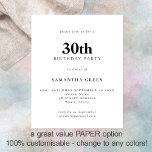 Prospectus 11,4 Cm X 14,2 Cm PAPIER Texte simple N'importe quelle couleur 30e a<br><div class="desc">PAPIER Texte simple Toute couleur 30e anniversaire Invitation. Une alternative de 4, 5 x 5, 6 pouces entièrement personnalisable,  rapport qualité/prix PAPER,  pas de carte,  fournie SANS enveloppe (A6 sont la taille la plus proche à adapter).</div>