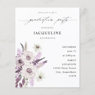 Prospectus 11,4 Cm X 14,2 Cm Parti de graduation florale violet de lavande budg
