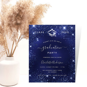 Prospectus 11,4 Cm X 14,2 Cm Parties scintillant bleue marine de la fête de gra