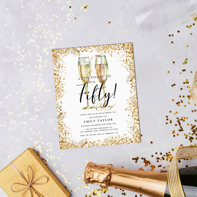 Prospectus 11,4 Cm X 14,2 Cm Parties scintillant budgétaire Invitation de fête  (Créateur téléchargé)