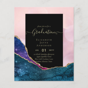 Prospectus 11,4 Cm X 14,2 Cm Parties scintillant d'agaite DIPLÔME Invitations G