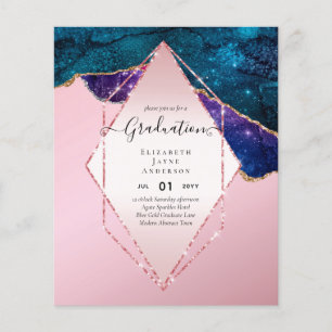 Prospectus 11,4 Cm X 14,2 Cm Parties scintillant d'agaite DIPLÔME Invitations G