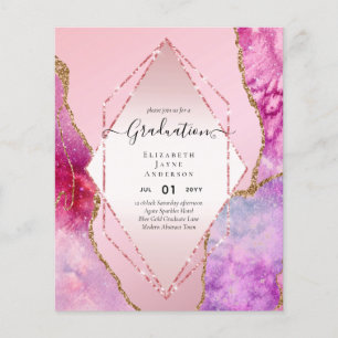 Prospectus 11,4 Cm X 14,2 Cm Parties scintillant d'agaite DIPLÔME Invitations G