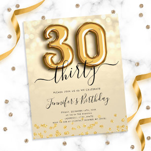 Prospectus 11,4 Cm X 14,2 Cm Parties scintillant de ballon d'or 30e anniversair