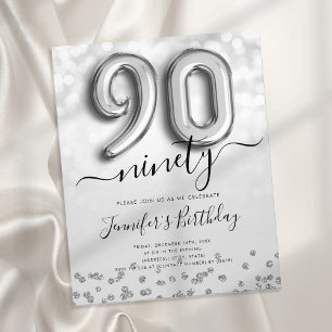 Prospectus 11,4 Cm X 14,2 Cm Parties scintillant de ballons d'argent 90e annive
