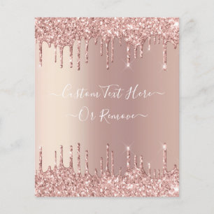 Prospectus 11,4 Cm X 14,2 Cm Parties scintillant de  Blush rose Gold Flyer - Te