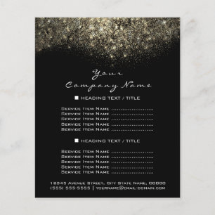 Prospectus 11,4 Cm X 14,2 Cm Parties scintillant d'or Black Abstrait Confetti P