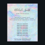 Prospectus 11,4 Cm X 14,2 Cm parties scintillant en marbre pastel texture Circu<br><div class="desc">salon de beauté professionnel maquillage artiste flyer</div>