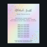 Prospectus 11,4 Cm X 14,2 Cm parties scintillant FAUX arc-en-ciel<br><div class="desc">salon de beauté professionnel maquillage artiste flyer</div>