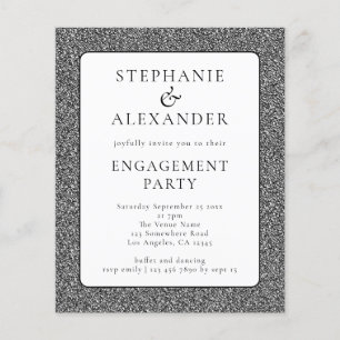 Prospectus 11,4 Cm X 14,2 Cm PARTIES SCINTILLANT PAPIER Silver White Engagement