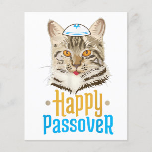 Prospectus 11,4 Cm X 14,2 Cm Passover Happy Passover Cat Funny Seder Jewish