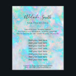 Prospectus 11,4 Cm X 14,2 Cm pastel FAUX holographique opale texture inspirée<br><div class="desc">salon de beauté professionnel maquillage artiste flyer</div>