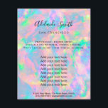 Prospectus 11,4 Cm X 14,2 Cm pastel opal FAUX holographe Flyer<br><div class="desc">salon de beauté professionnel maquillage artiste flyer</div>