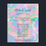 Prospectus 11,4 Cm X 14,2 Cm pastel opal FAUX holographe Flyer<br><div class="desc">salon de beauté professionnel maquillage artiste flyer</div>
