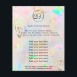 Prospectus 11,4 Cm X 14,2 Cm pastel opal FAUX holographe Flyer<br><div class="desc">salon de beauté professionnel maquillage artiste flyer</div>