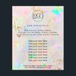 Prospectus 11,4 Cm X 14,2 Cm pastel opal FAUX holographe Flyer<br><div class="desc">salon de beauté professionnel maquillage artiste flyer</div>