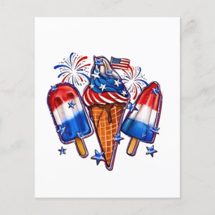 Prospectus 11,4 Cm X 14,2 Cm Patriotic Popsicles Crème de glace 4 juillet