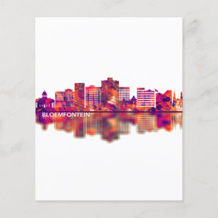 Prospectus 11,4 Cm X 14,2 Cm Paysage urbain de Bloemfontein Afrique du Sud