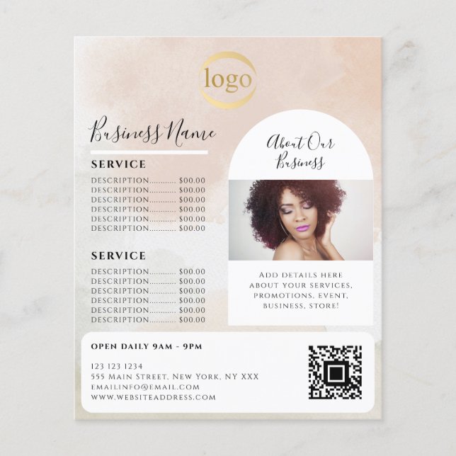 Prospectus 11,4 Cm X 14,2 Cm Peinture d'aquarelle Abstraite féminine (Devant)