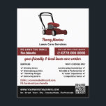 Prospectus 11,4 Cm X 14,2 Cm Pelouse rouge-tondeuse, Services d'entretien de la<br><div class="desc">Red Lawn-Mower,  Services d'entretien de pelouse Circulaire publicitaire par The Carte de visite Store.</div>