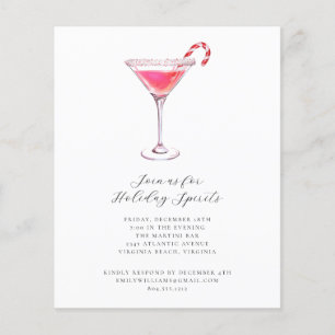 Prospectus 11,4 Cm X 14,2 Cm Pepperment Martini Holiday Cocktail Invitation de