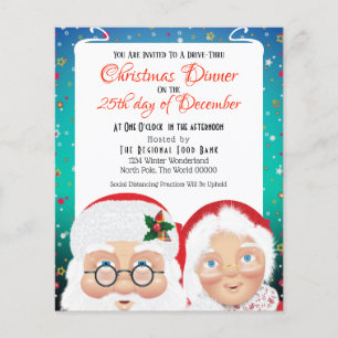 Prospectus 11,4 Cm X 14,2 Cm Père Noël et Mme Claus Drive Fêtes de Noël