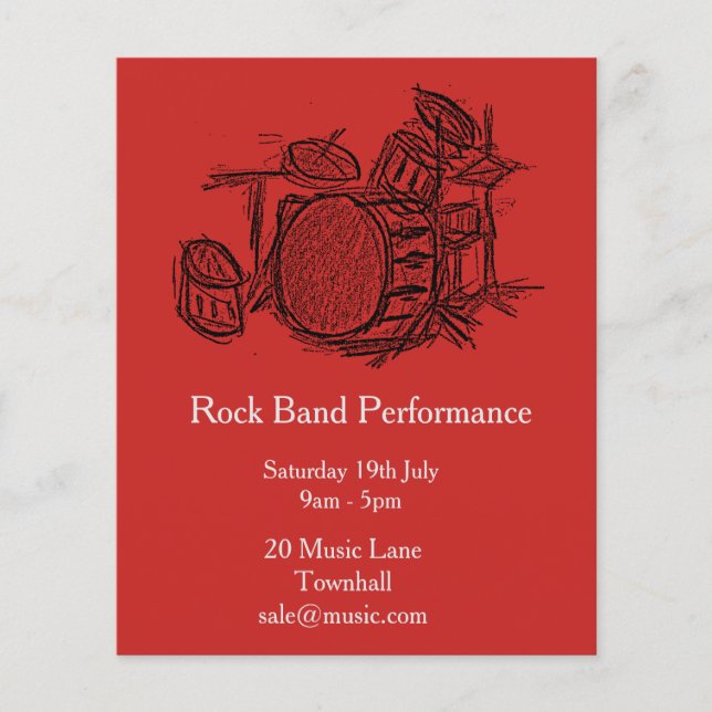 Prospectus 11,4 Cm X 14,2 Cm Performances musicales de rock (Devant)