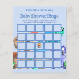 Prospectus 11,4 Cm X 14,2 Cm Petit Dino en route  Bingo Baby Shower Plus Vert 