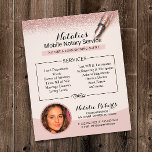 Prospectus 11,4 Cm X 14,2 Cm Photo de la Parties scintillant d'or du Rose de se<br><div class="desc">Service Notaire Mobile Rose Gold Parties scintillant Flyers photo.</div>