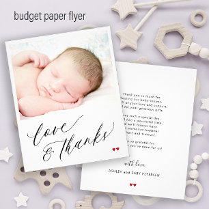 Prospectus 11,4 Cm X 14,2 Cm Photo de remerciement pour une baby shower à petit