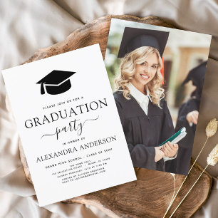 Prospectus 11,4 Cm X 14,2 Cm Photo du budget 2023 Graduation Party Black White