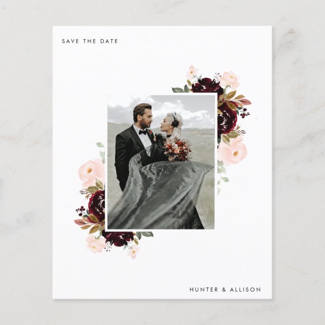 Prospectus 11,4 Cm X 14,2 Cm Photo du budget Enregistrer la date (Devant)