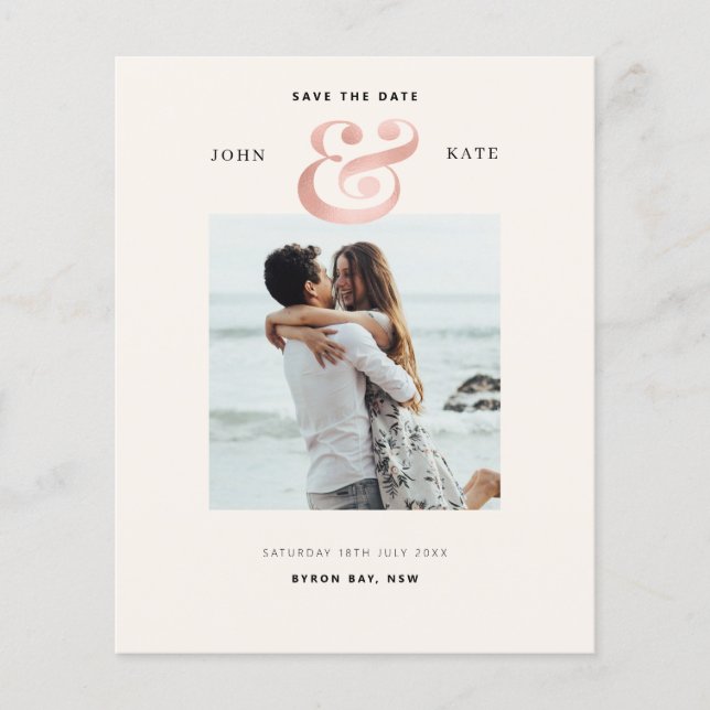 Prospectus 11,4 Cm X 14,2 Cm Photo Enregistrer la date Invitation (Devant)