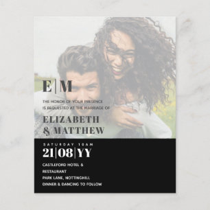 Prospectus 11,4 Cm X 14,2 Cm PHOTO FAIRE-PART DE MARIAGE Budget superposition T