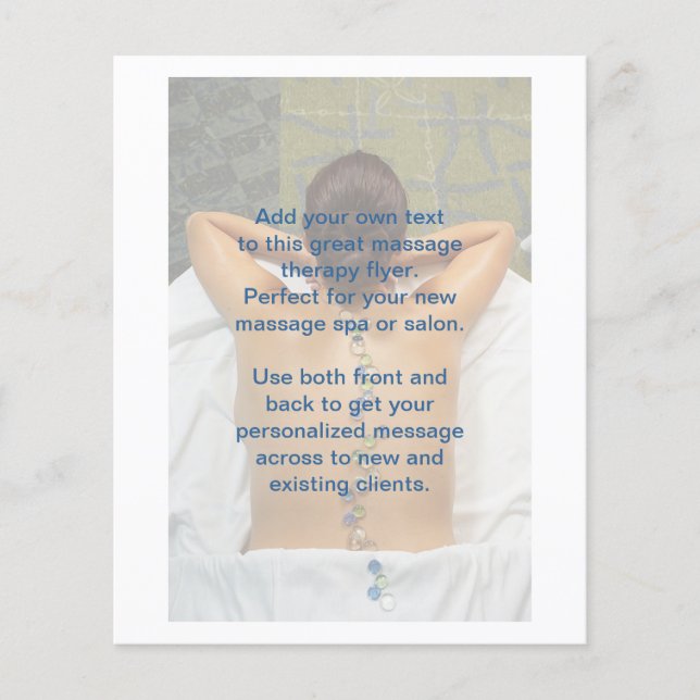 Prospectus 11,4 Cm X 14,2 Cm Photo Massage Pierres en Verre de Plage (Devant)