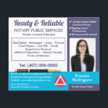 Prospectus 11,4 Cm X 14,2 Cm Photo Mobile Notaire Public Personnalisable<br><div class="desc">Augmentez votre visibilité grâce à ces flyers/cartes postales de service public de notaires mobiles photo faciles à customiser. Faites-les vous-mêmes en remplaçant l'information par vos informations.</div>