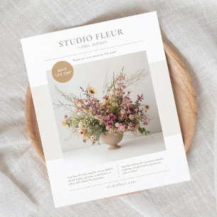 Prospectus 11,4 Cm X 14,2 Cm Photo moderne Floral Business Marketing