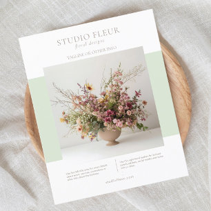 Prospectus 11,4 Cm X 14,2 Cm Photo moderne Floral Petite Entreprise Marketing