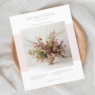 Prospectus 11,4 Cm X 14,2 Cm Photo moderne Floral Petite Entreprise Marketing